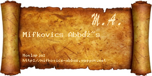 Mifkovics Abbás névjegykártya
